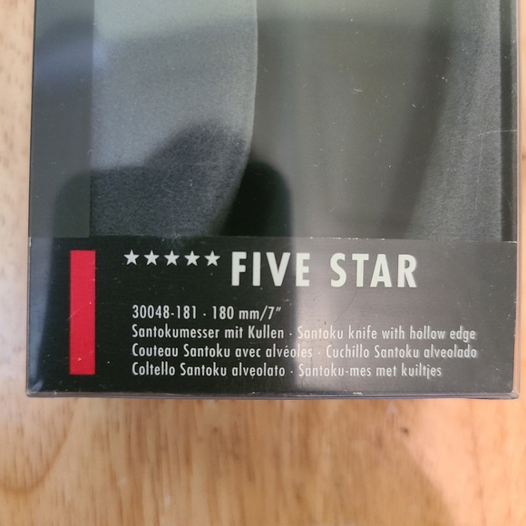 J.A. Henckels Five Star 7-Inch Hollow-Edge Santoku Knife - Picture 4 of 5